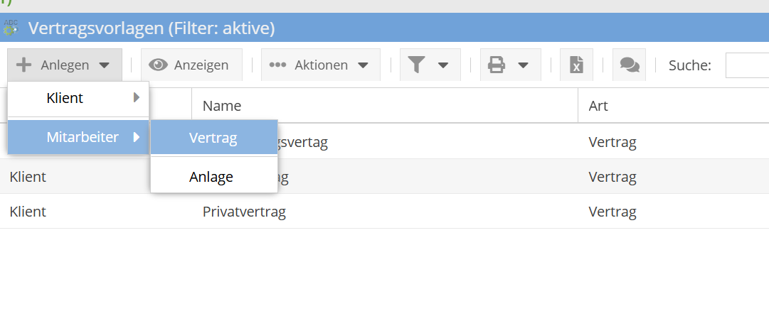 Vertragsvorlagen anlegen